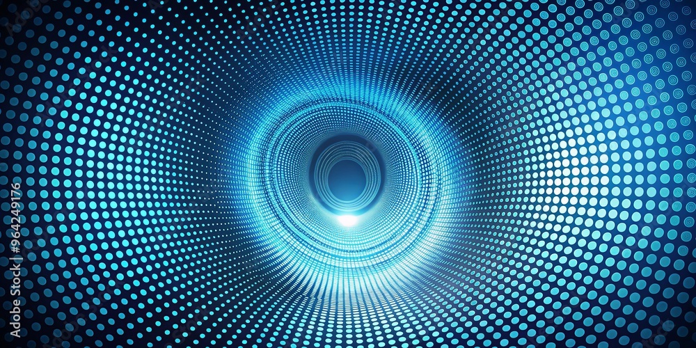 Abstract vortex design created by blue dot pattern Abstract vortex design created by blue dot pattern