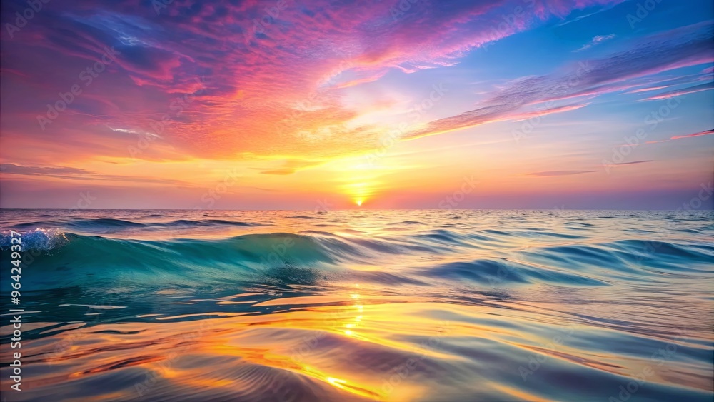 Soft pastel waves gently undulating on a tranquil background during sunset Soft pastel waves gently undulating on a tranquil background during sunset
