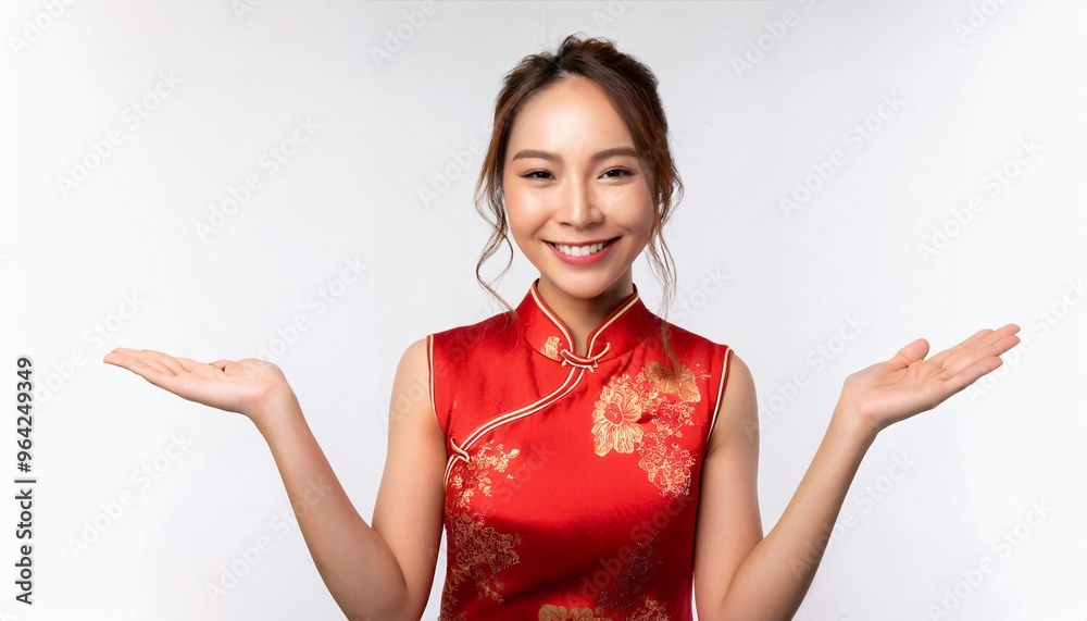 portrait of a woman wearing red chinese dress portrait of a woman wearing red chinese dress