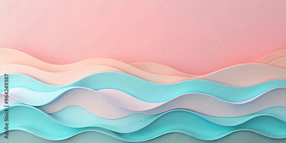 Abstract summer wallpaper featuring wave-like textures in pastel pink
