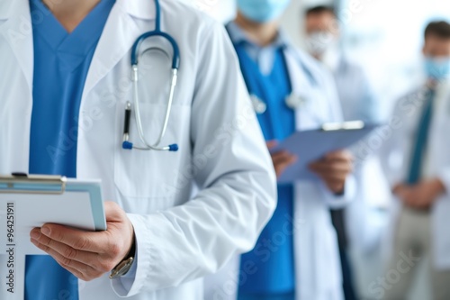Wallpaper Mural Doctors reviewing patient notes while working in hospital Torontodigital.ca
