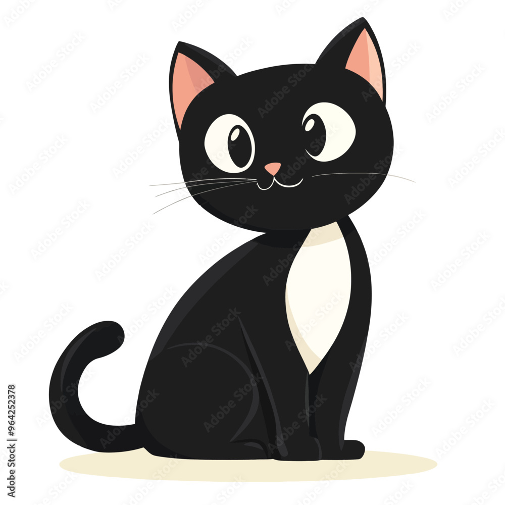 Obraz premium black and white cat