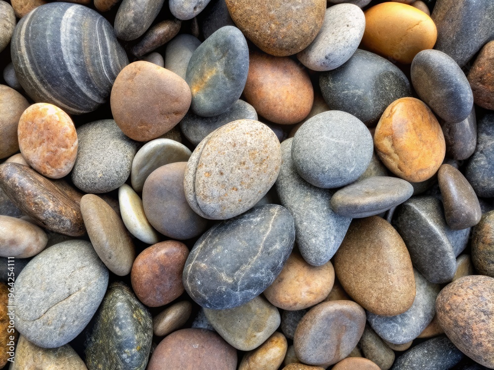 Close-Up Of Gray And Brown River Rocks With Smooth, Rounded Surfaces, Arranged In A Pile Close-Up Of Gray And Brown River Rocks With Smooth, Rounded Surfaces, Arranged In A Pile