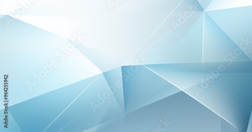 A modern abstract background featuring geometric shapes and gradients in shades of blue.