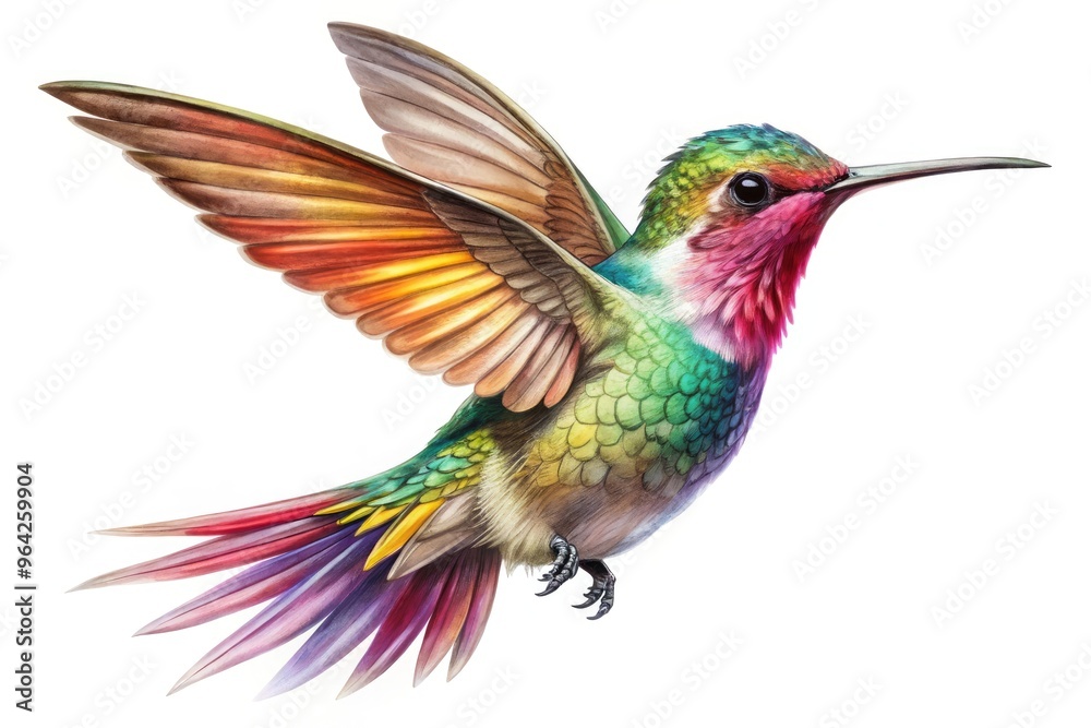Delicate, intricately detailed line art illustration of a hummingbird in mid-flight, showcasing vibrant plumage and swift motion, set against a clean white background. Delicate, intricately detailed line art illustration of a hummingbird in mid-flight, showcasing vibrant plumage and swift motion, set against a clean white background.