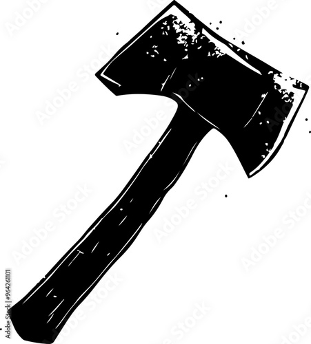Hand-Drawn Axe Illustration on White Background