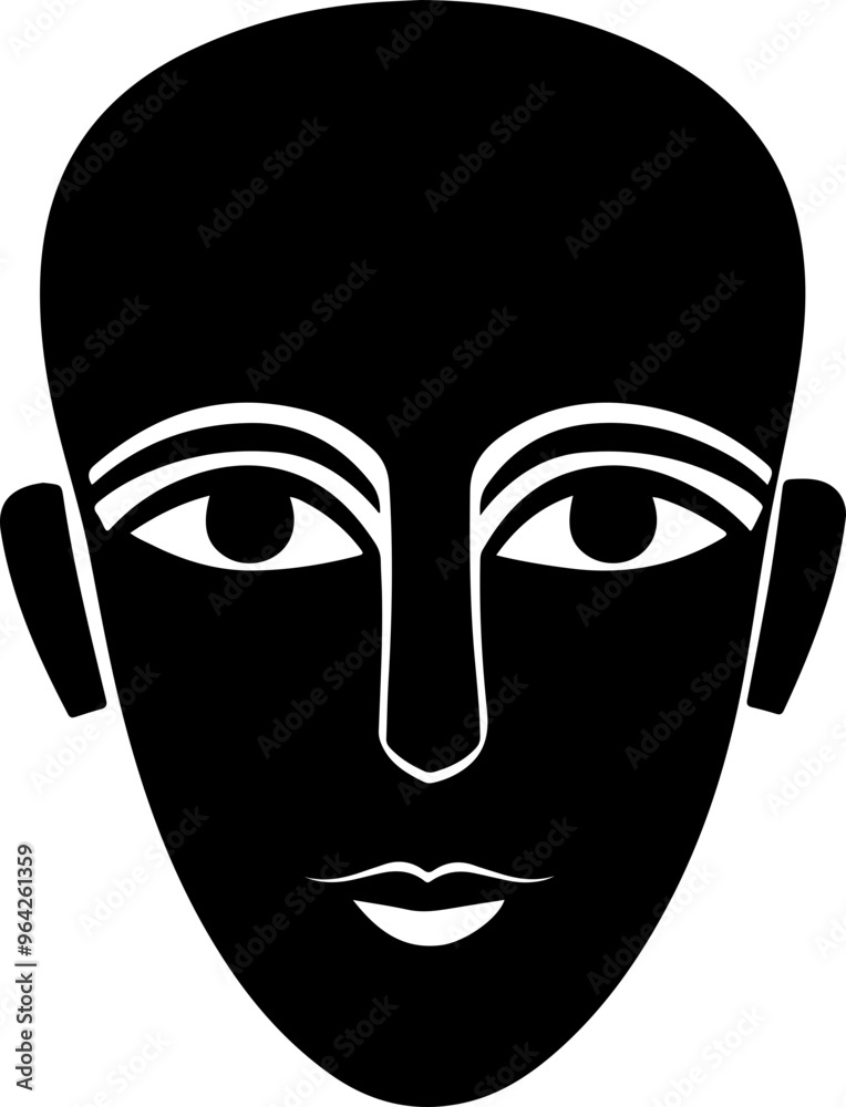 Abstract Black and White Face Illustration Abstract Black and White Face Illustration