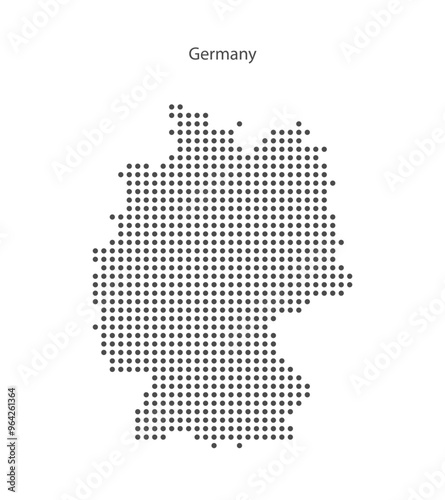 Stylized Dotted Vector Map of Germany. Abstract Germany Dot Pattern Design.