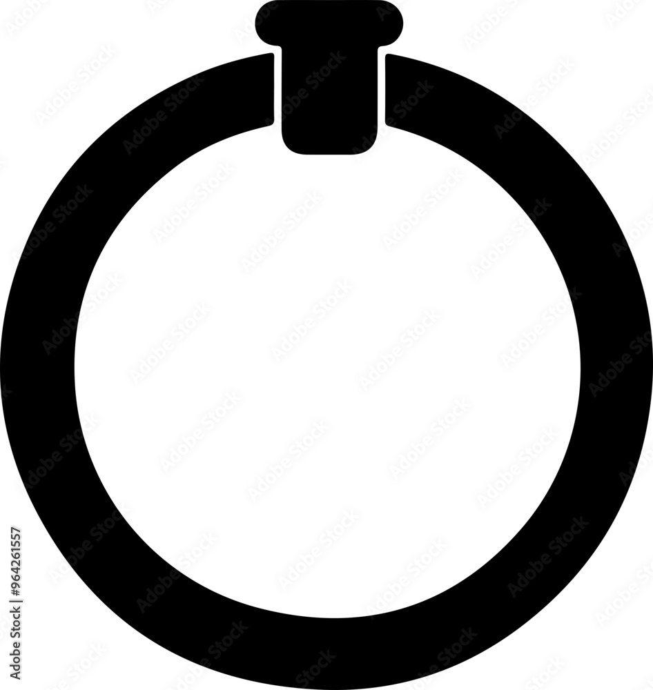 Simple Black Circle Icon with a Top Loop Design Simple Black Circle Icon with a Top Loop Design