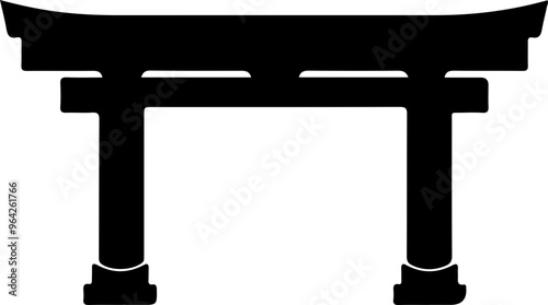 Silhouette of a Traditional Japanese Torii Gate