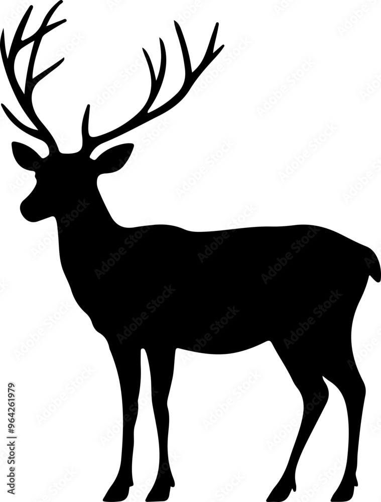 Obraz premium Silhouette of a Stag with Majestic Antlers