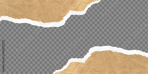 Realistic torn paper edges with cutout shadow effect for a ripped look background
