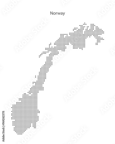 Stylized Dotted Vector Map of Norway. Abstract Norway Dot Pattern Design.