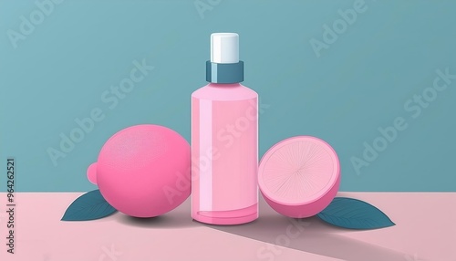 Pink Lemon Scented Spray Bottle Mockup