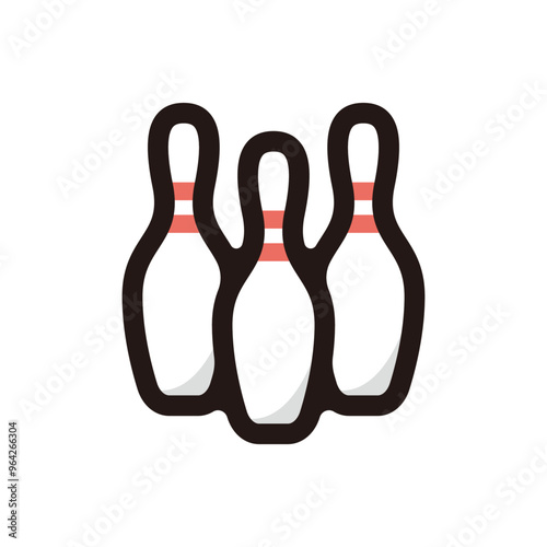 Ten-pin bowling outline icon for graphic design, apps and websites