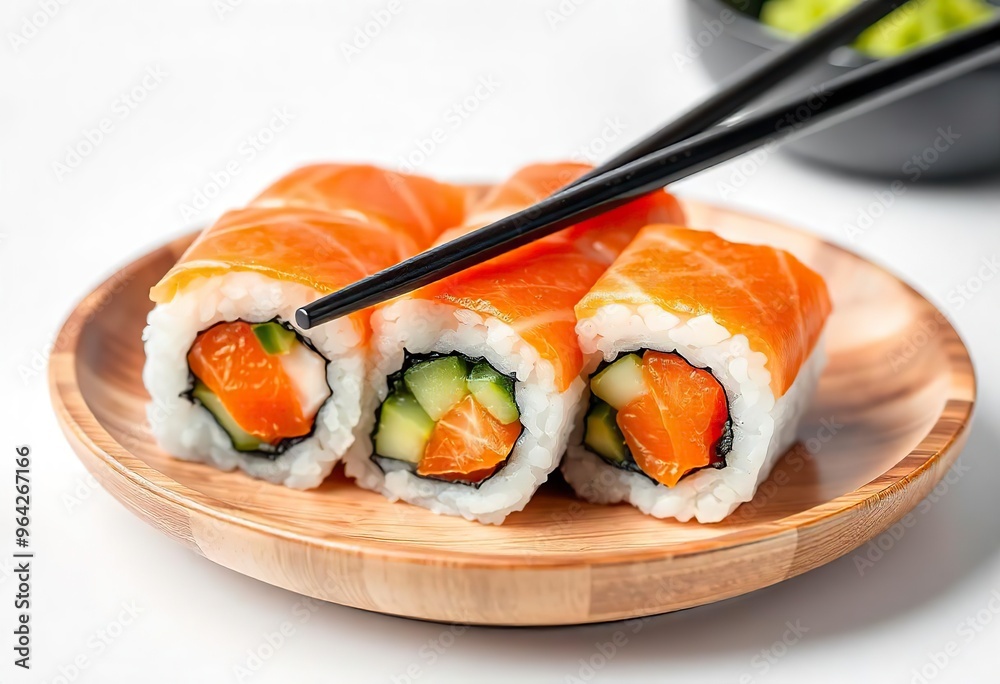 sushi with chopsticks sushi with chopsticks