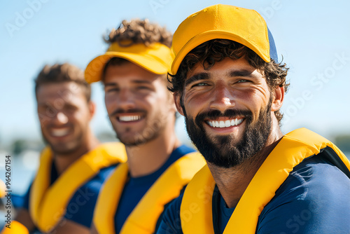 Men's Rowing Team in Synchronization | Power, Teamwork, and Athletic Performance on the Water photo