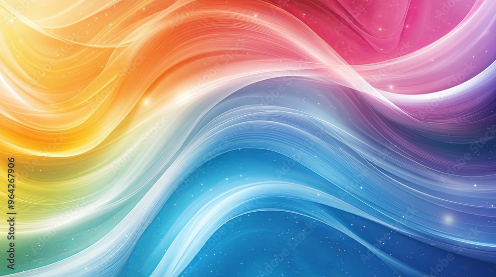 Fototapeta premium Abstract Colorful Wavy Lines with Glimmering Lights