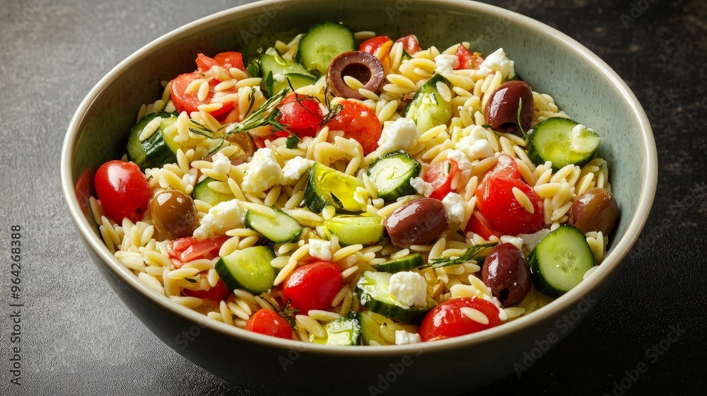Delicious Orzo Pasta Salad with Tomatoes, Cucumbers, Olives, and Feta Cheese Delicious Orzo Pasta Salad with Tomatoes, Cucumbers, Olives, and Feta Cheese