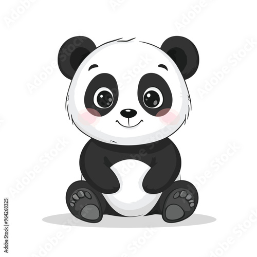 panda bear with bamboo