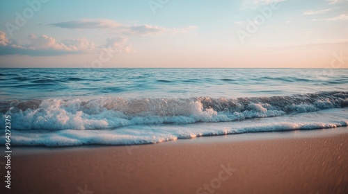 Ocean Waves Crashing on the Sandy Shore