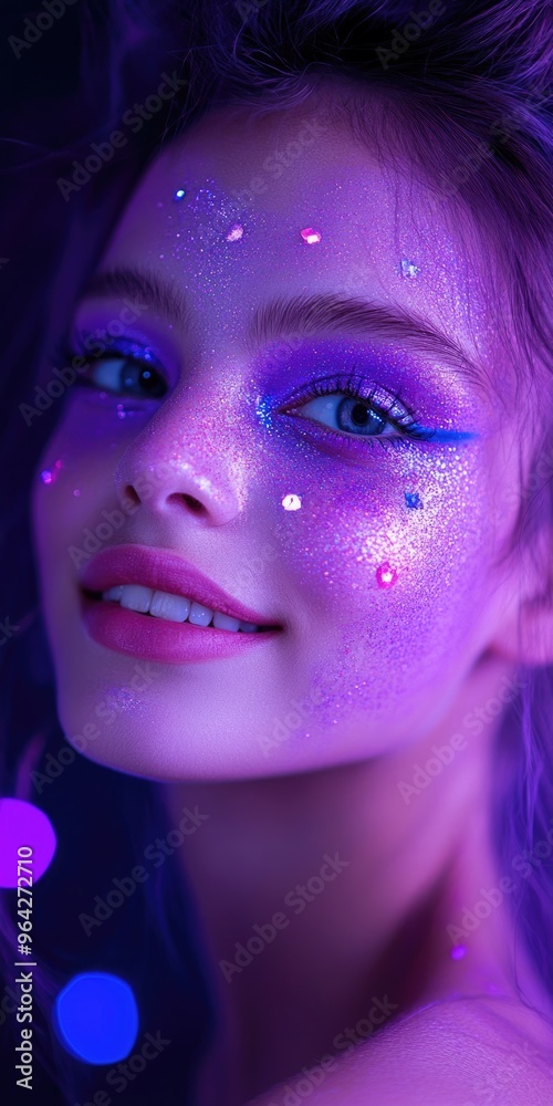 cute portrait of a teenager with Halloween makeup. AI Generated cute portrait of a teenager with Halloween makeup. AI Generated