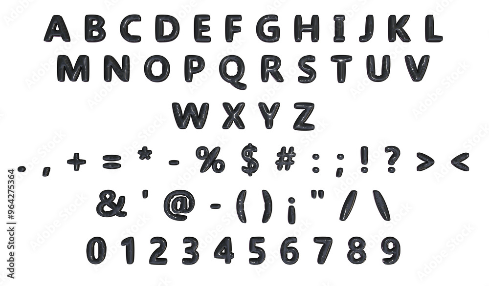Black balloon alphabet alphabet with punctuation and symbols. Black balloon alphabet alphabet with punctuation and symbols.