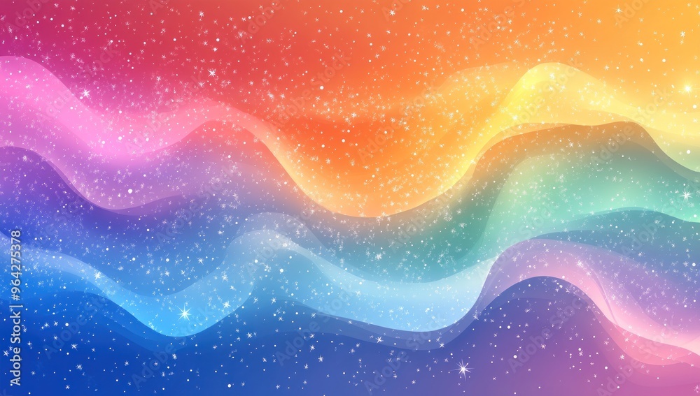 Abstract Rainbow Waves with Glittering Stars Abstract Rainbow Waves with Glittering Stars