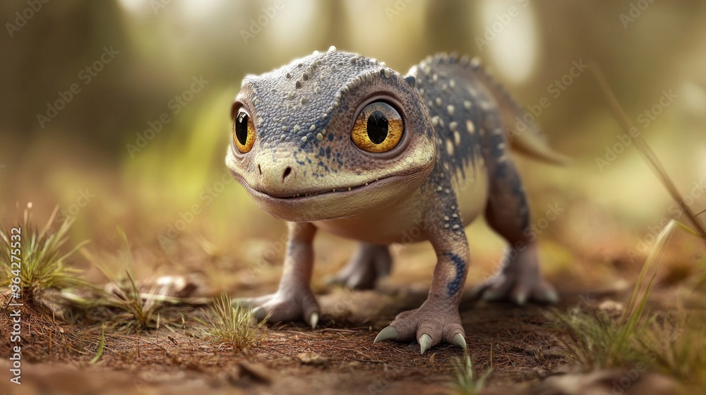 Obraz premium Cute Lizard with Big Eyes