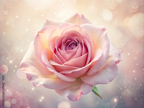 Painterly Pink Rose With Soft, Blending Petals And A Painterly, Dreamy Aesthetic On A Light Background