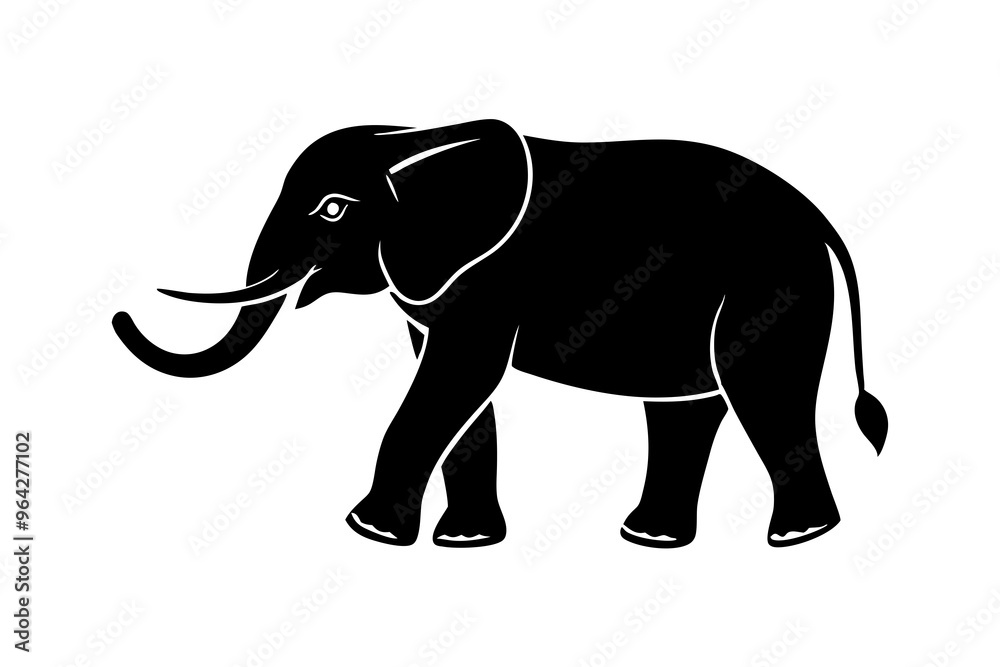 Obraz premium elephant silhouette vector