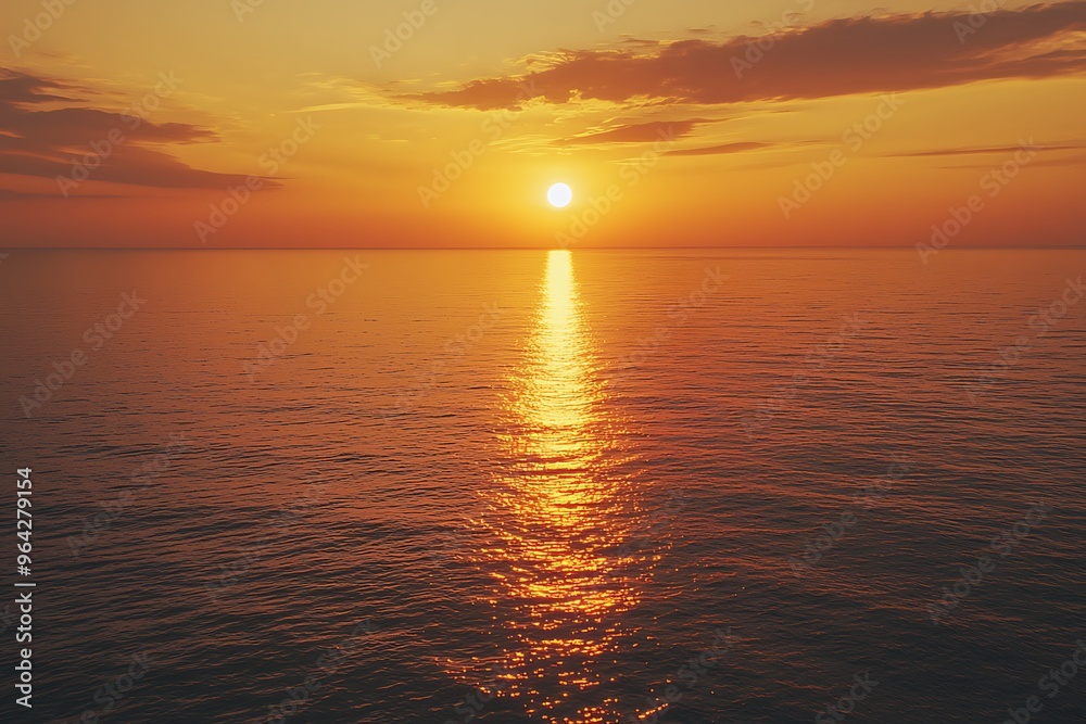Breathtaking Sunset Over Calm Ocean Waters Breathtaking Sunset Over Calm Ocean Waters