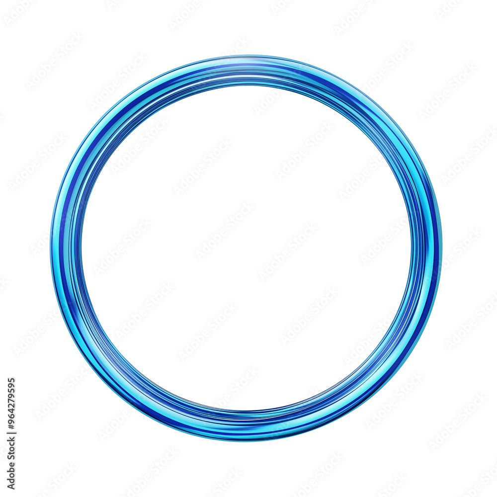 Circle blue frame. Metal ring painted blue. Isolated Circle blue frame. Metal ring painted blue. Isolated
