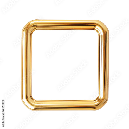 Gold rectangular frame with rounded corners for a painting or photo