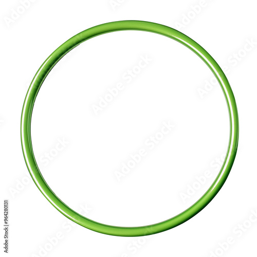 Green round frame for a painting or photo