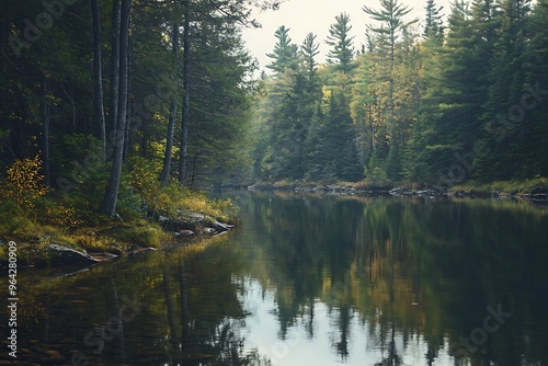 reflection of trees in water