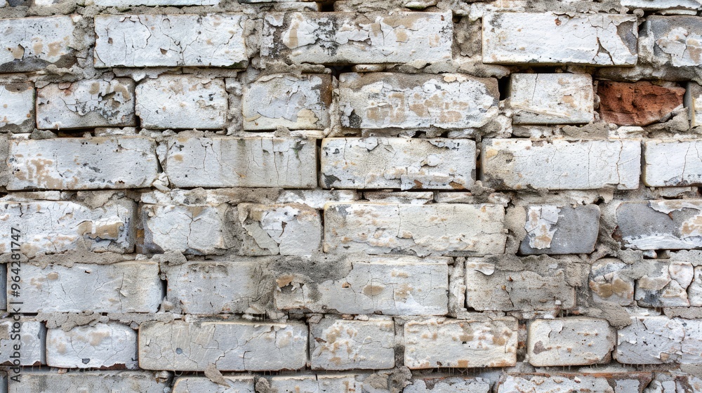 Wide old white brick wall texture for home or office design background Wide old white brick wall texture for home or office design background