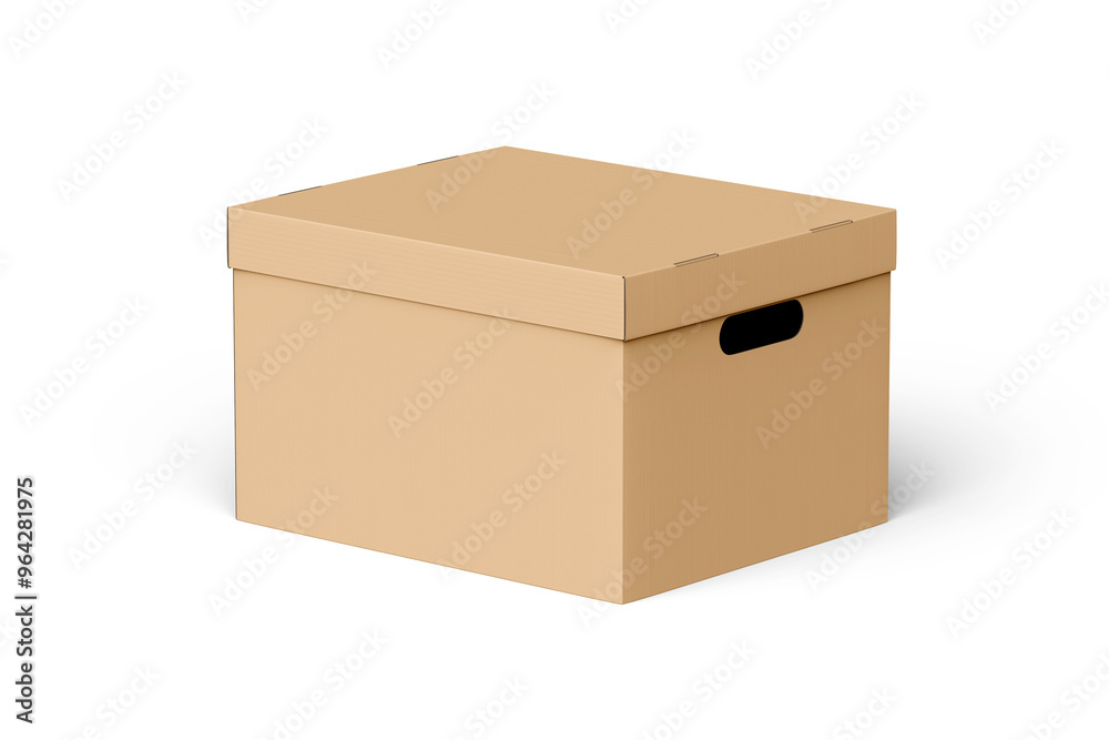 brown Cardboard box with lid isolated on white background. paper packaging mockup brown Cardboard box with lid isolated on white background. paper packaging mockup
