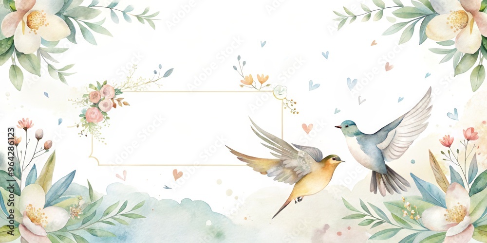 birds invitation card template