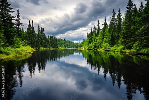 lake and mountains