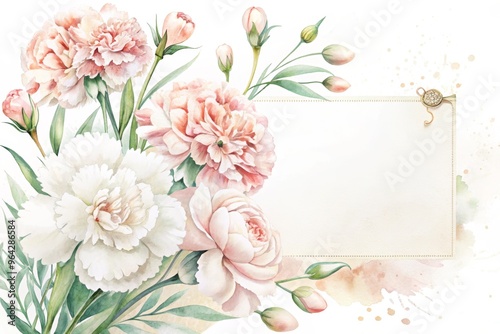 Carnations frame card template