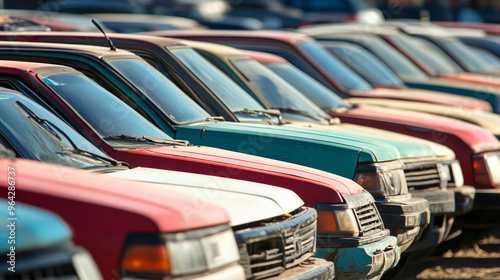 Rows of used cars for sale photo