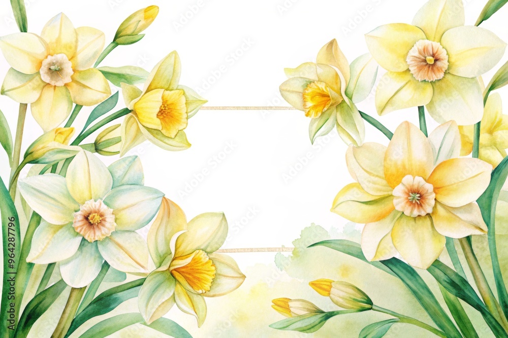 Fototapeta premium Narcissus card template