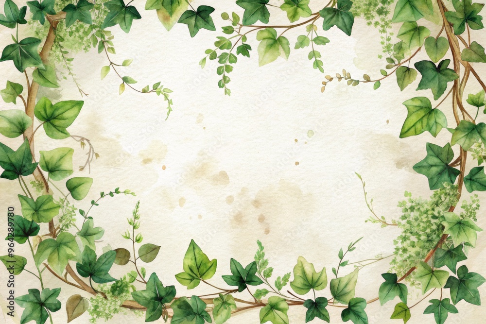Naklejka premium Ivy frame template illustration