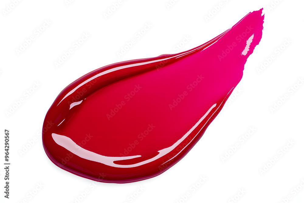 © Oksana - Red shiny liquid lipstick smear isolated on white background