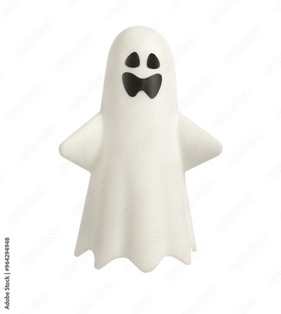 Ghost plastic toy Halloween decoration isolated on white background. Holidey toys scary spooky concept. Ghost plastic toy Halloween decoration isolated on white background. Holidey toys scary spooky concept.