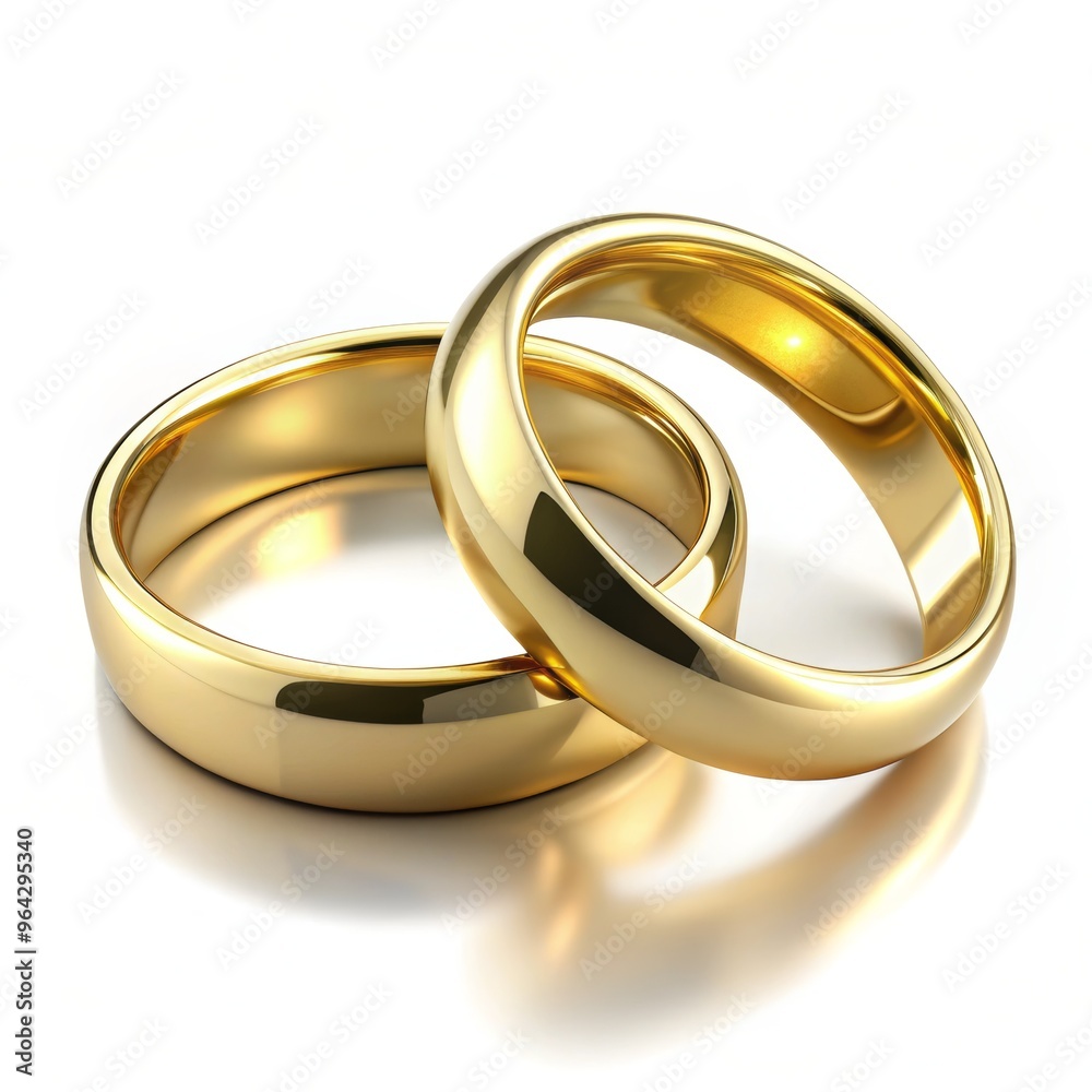 Wedding rings on white background Wedding rings on white background