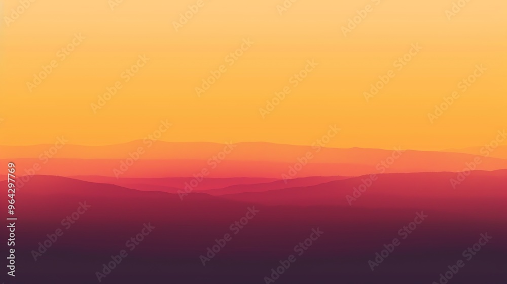 Fototapeta premium Layers of mountains at sunset.