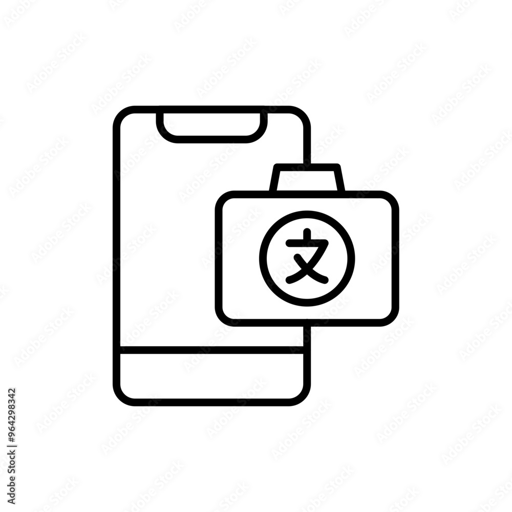 Translator app outline icons, minimalist vector illustration ,simple transparent graphic element .Isolated on white background Translator app outline icons, minimalist vector illustration ,simple transparent graphic element .Isolated on white background