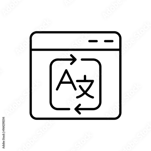 Translator app outline icons, minimalist vector illustration ,simple transparent graphic element .Isolated on white background